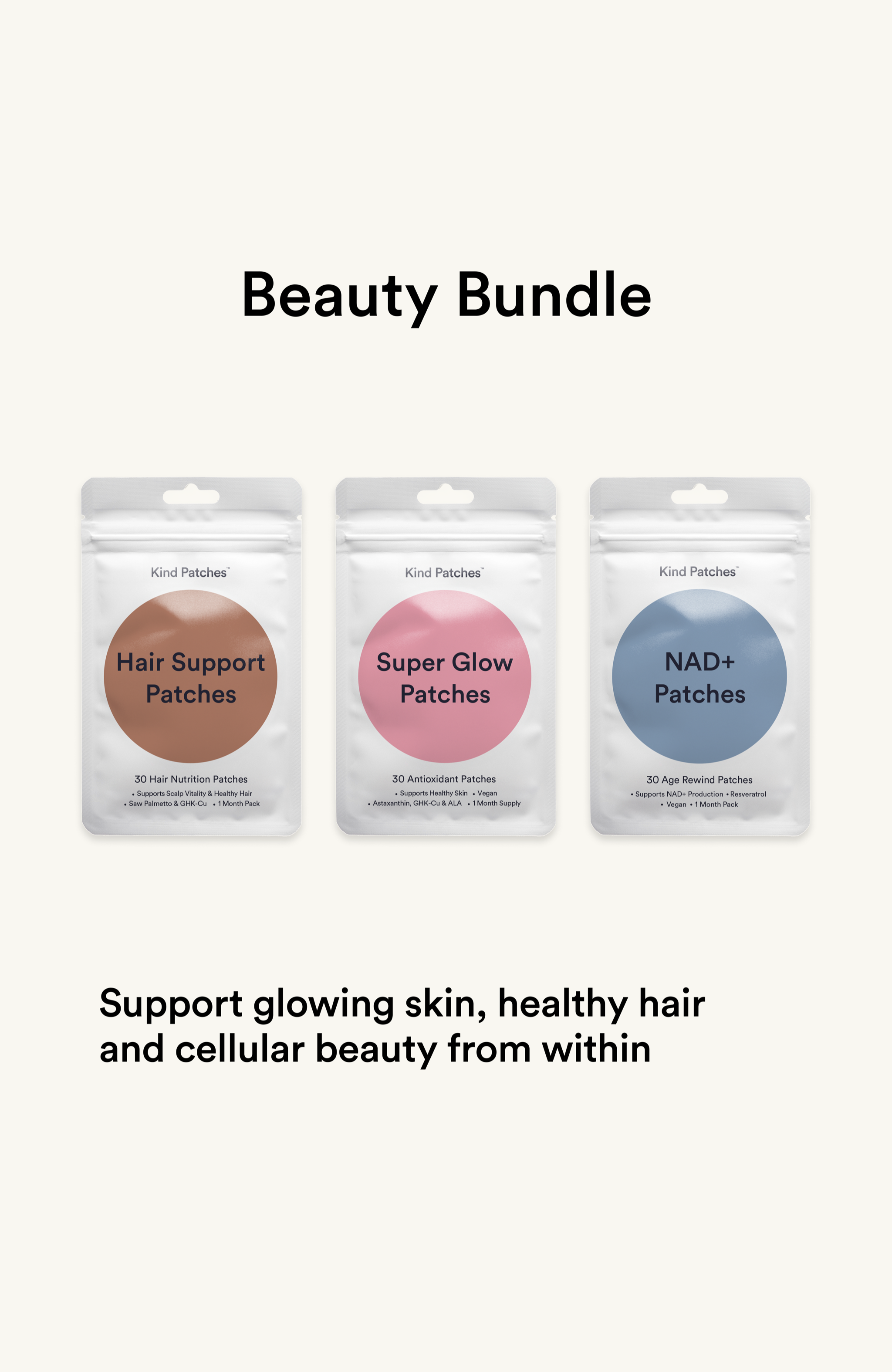 Beauty Bundle - Hair Support, Super Glow and NAD+ Patches