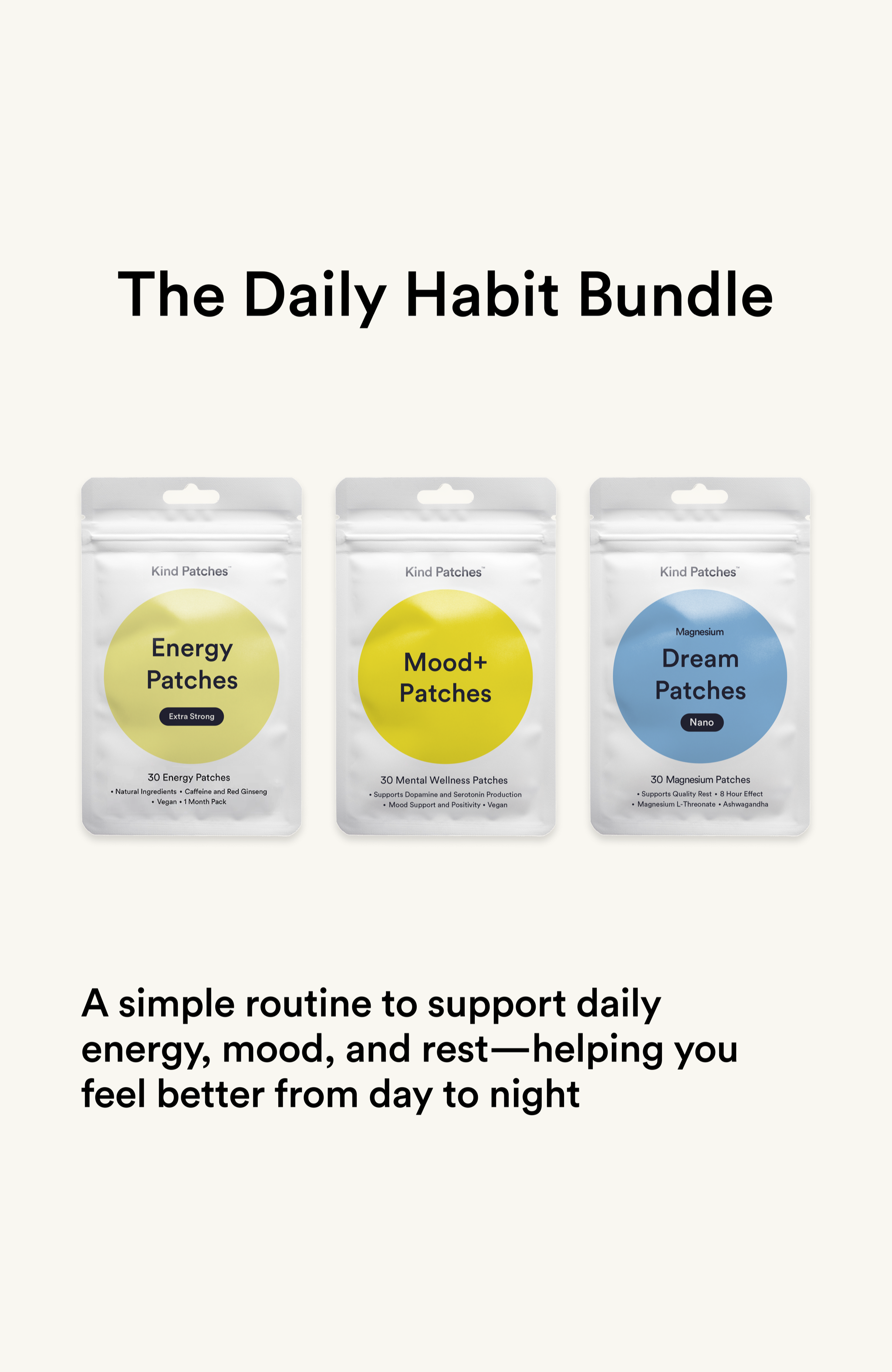 The Daily Habit Bundle - Energy, Mood+ and Dream Patches